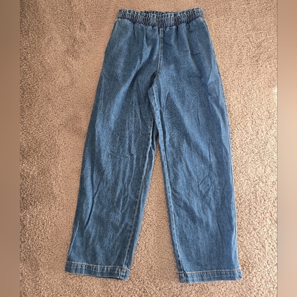 LNA Santo Denim Pants in True Blue Wide Leg Elastic Waist  Size Small - Picture 8 of 15